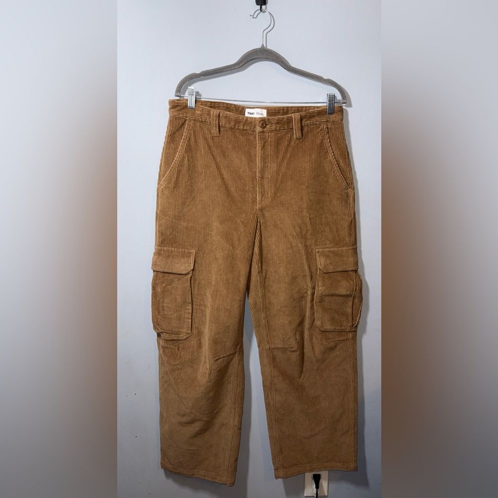 TNA for Aritzia Corbett Corduroy Cargo Pant Tan Size 12 NWOT casual streetwear